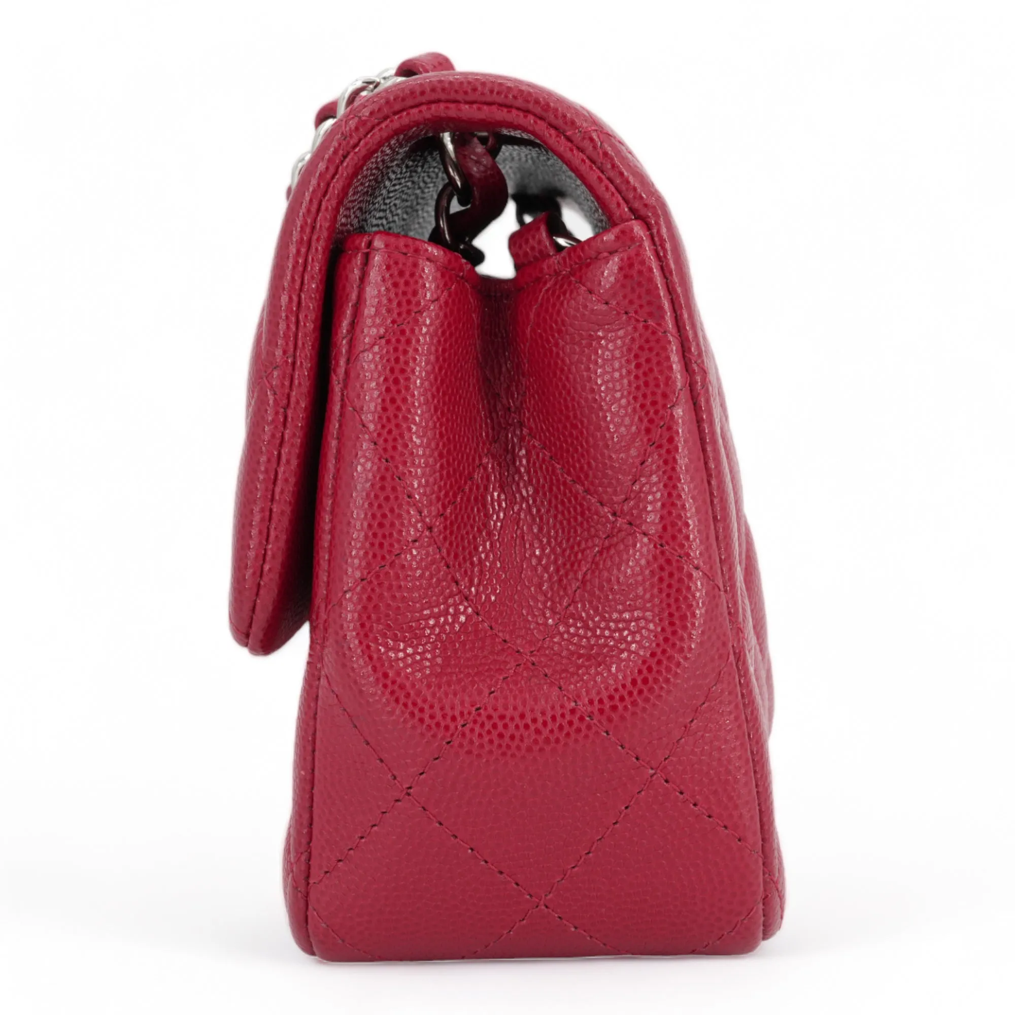 18B Dark Pink Caviar Mini Rectangular Flap Bag
