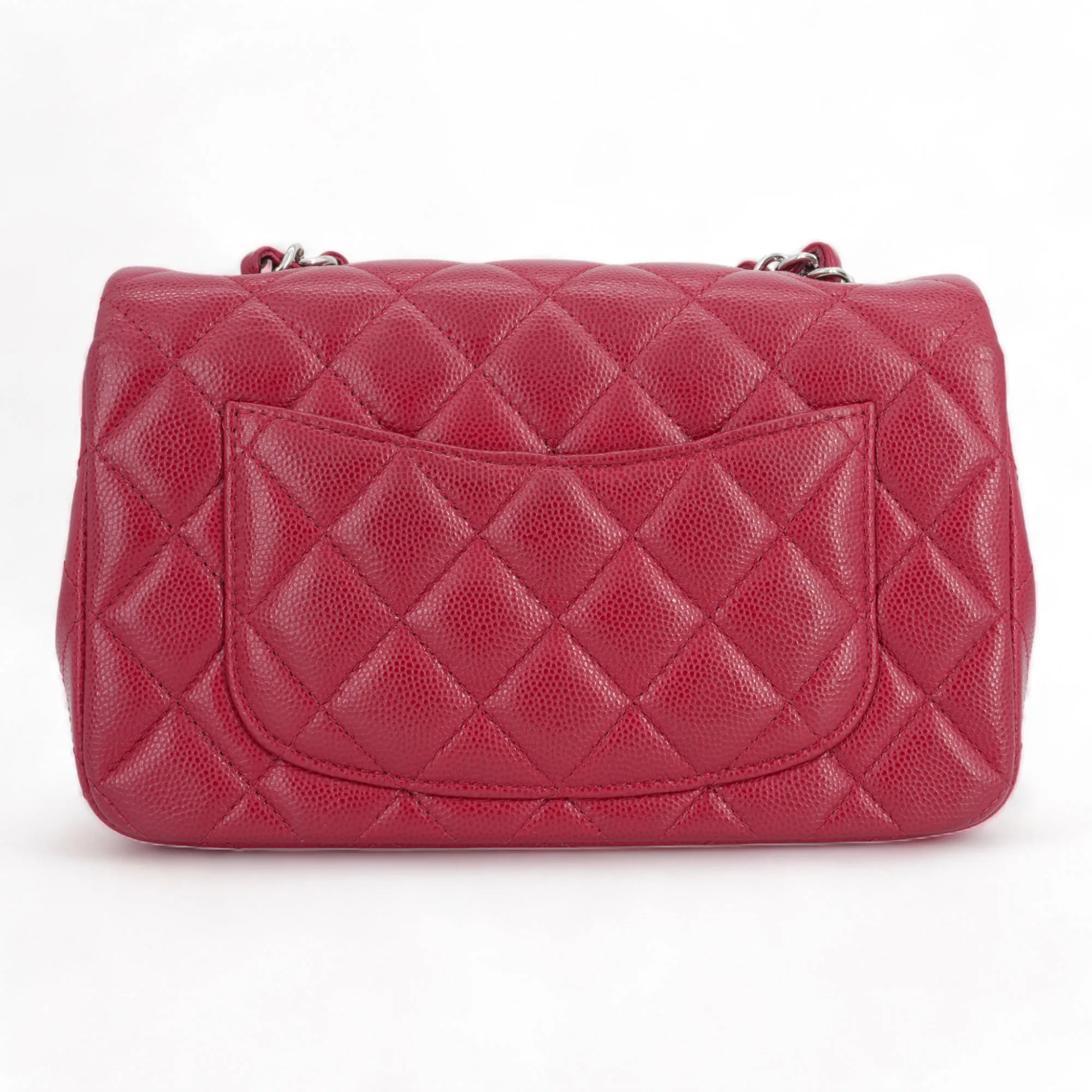 18B Dark Pink Caviar Mini Rectangular Flap Bag
