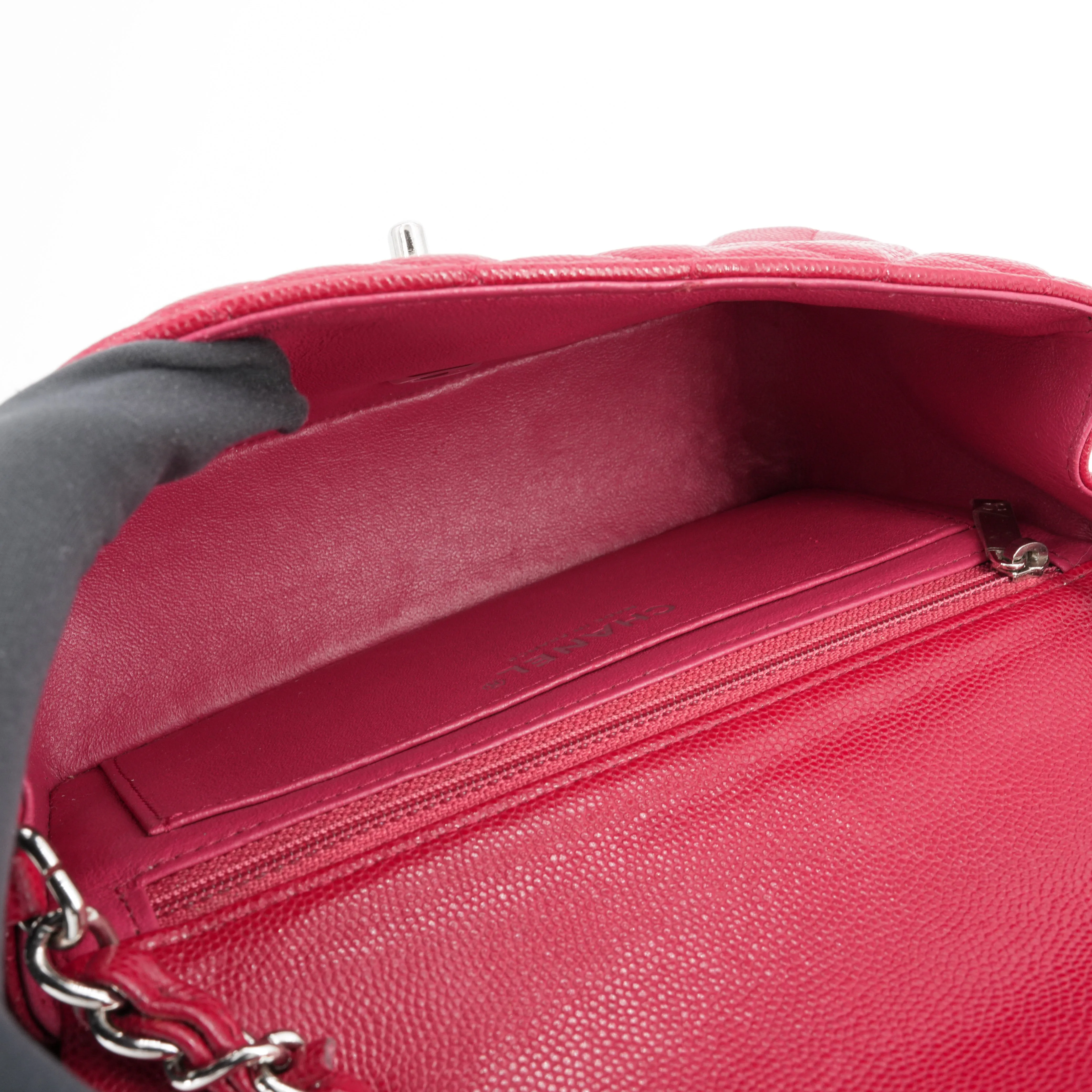 18B Dark Pink Caviar Mini Rectangular Flap Bag