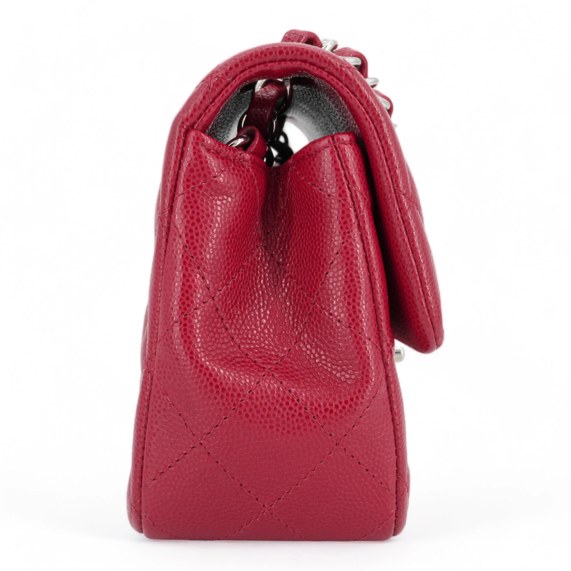 18B Dark Pink Caviar Mini Rectangular Flap Bag