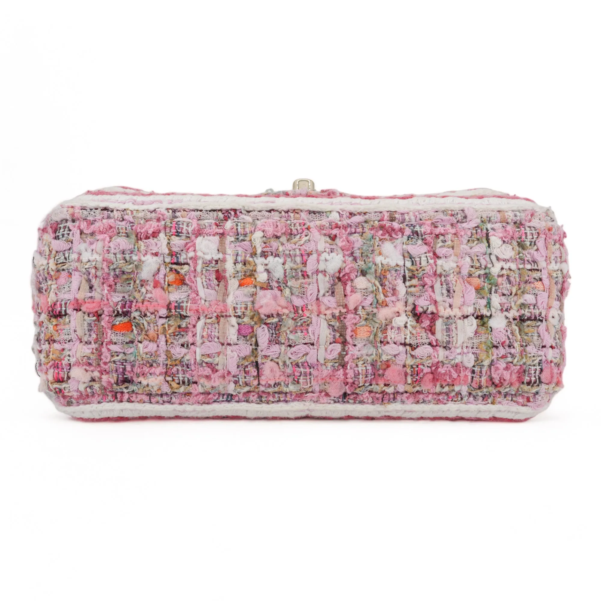 19S Pink Tweed Mini Rectangular Flap Bag