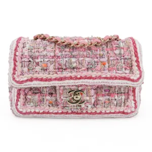 19S Pink Tweed Mini Rectangular Flap Bag