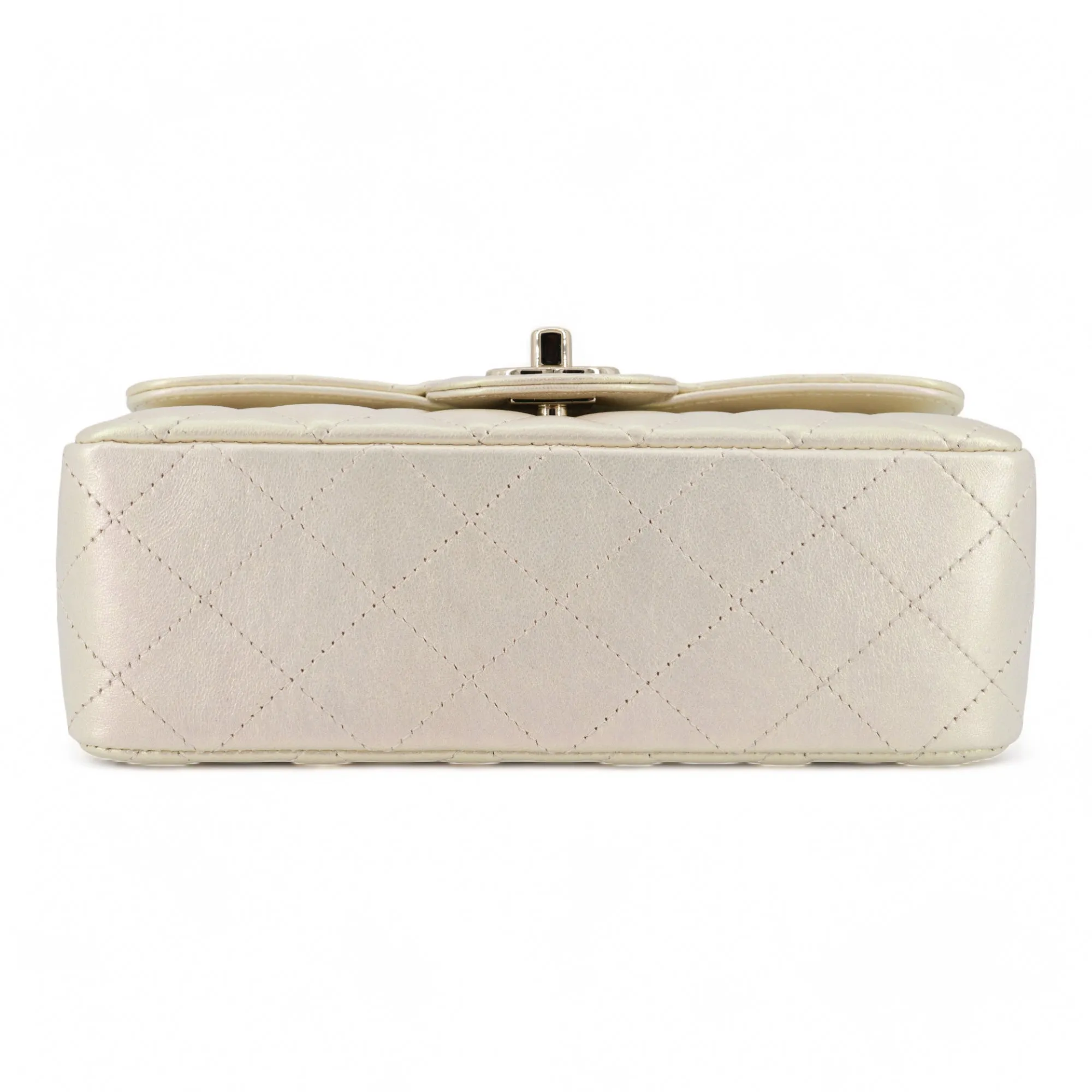 20B Iridescent Ivory Mini Rectangular Flap Bag