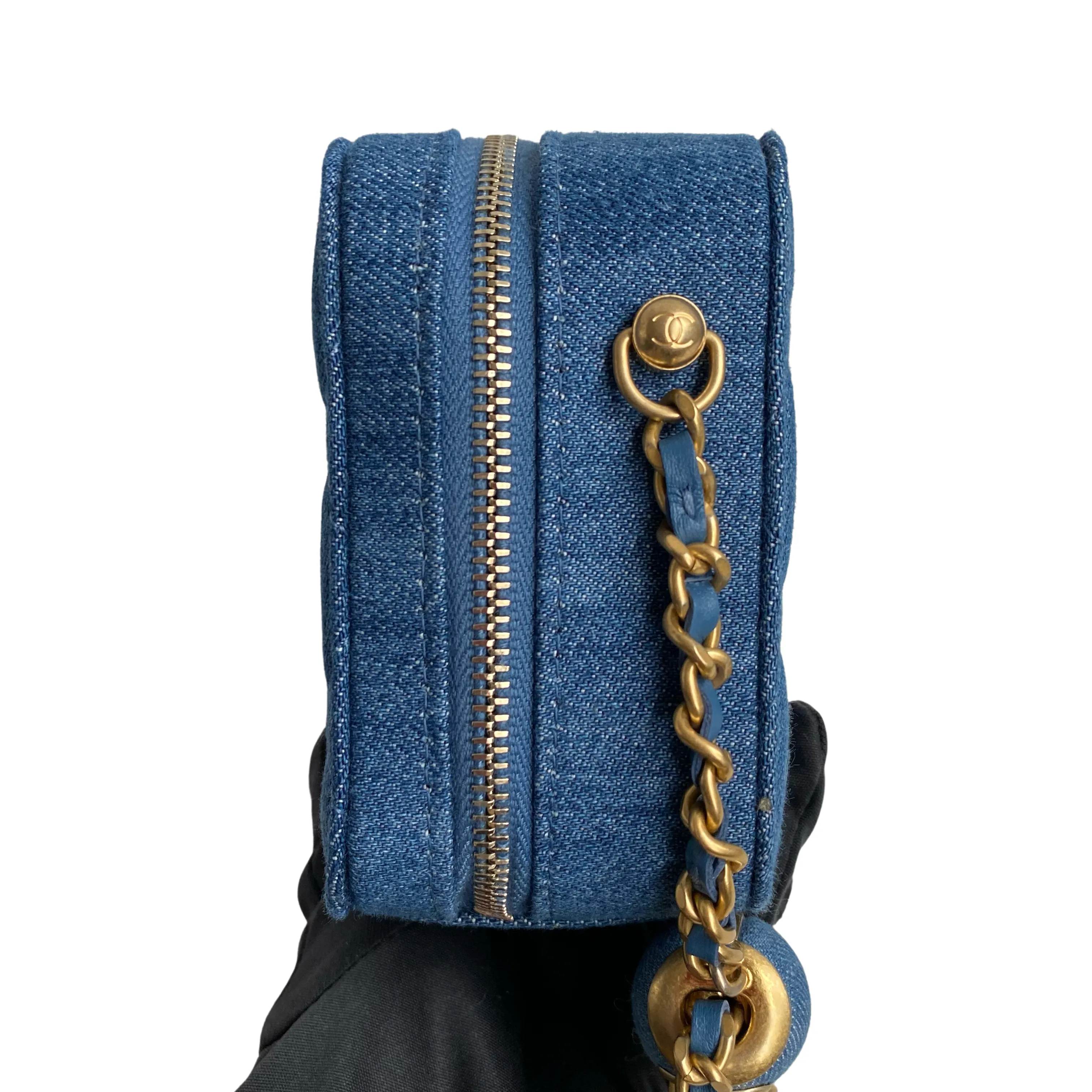 22C Denim Pearl Crush Mini Camera Bag