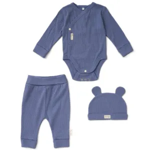 3 Piece Organic Baby Gift Set - Hyacinth Blue