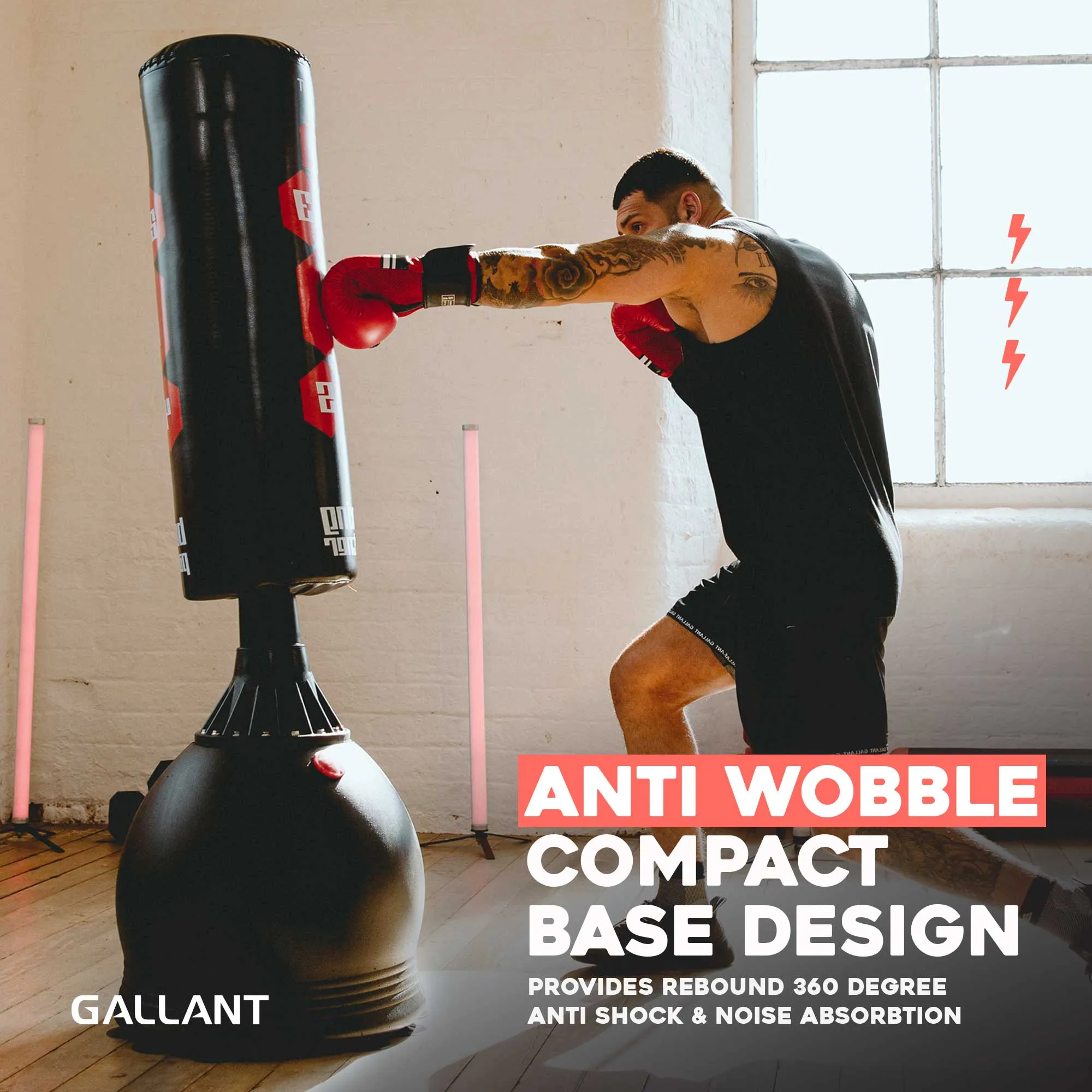 5.5ft Heritage Black Free-Standing Punchbag