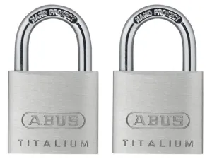 ABUS Mechanical 64Ti/30Mm Titalium Padlock Carded Twin Pack