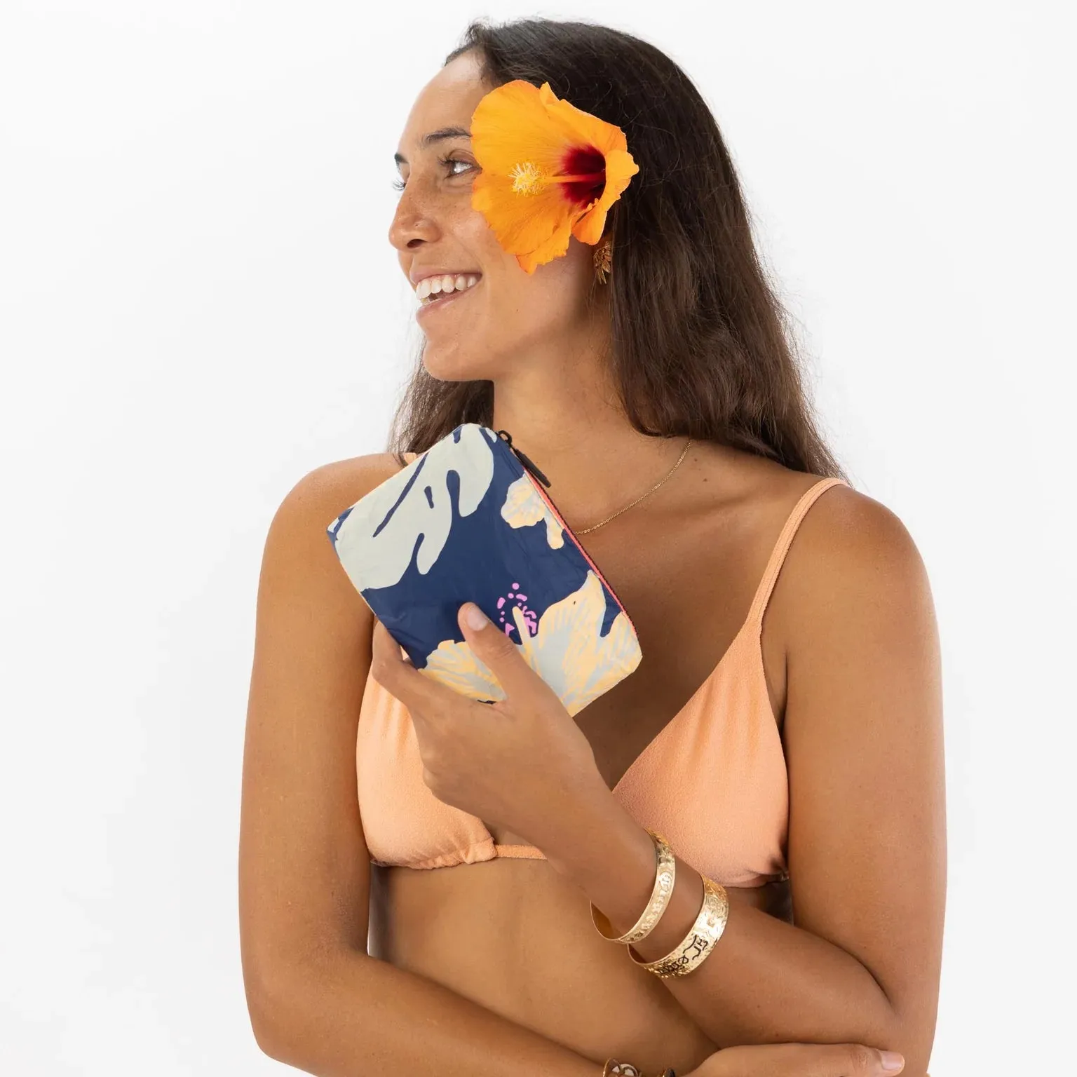 Aloha Mini Pouch Papeʻete Neon Moon on Navy