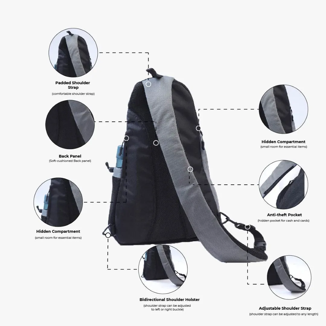Anti-Theft Crossbody Bag - Grey