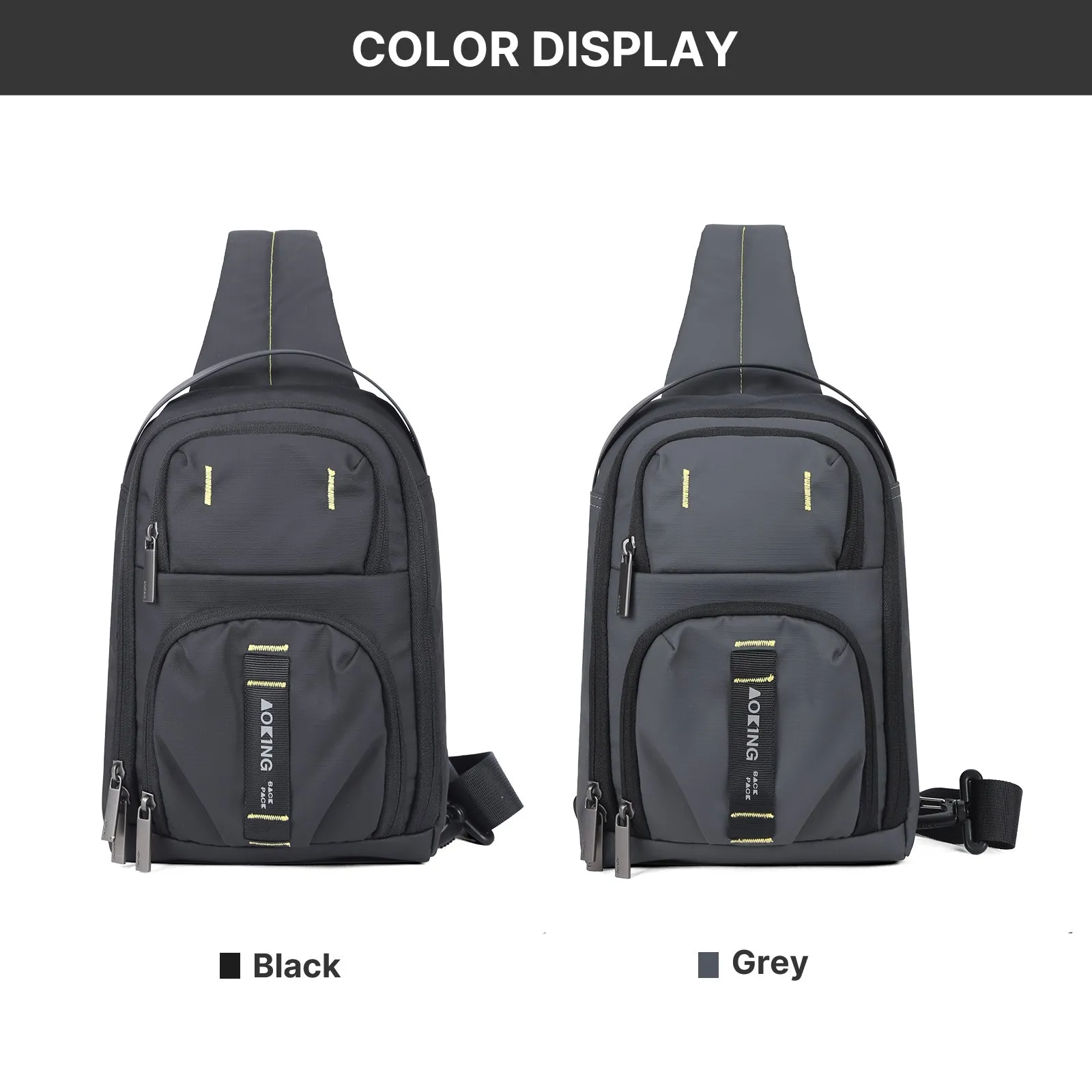 Aoking Black Fashion Men Waterproof Sling Bag SY3085-5