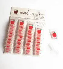 Apple 125125 Clear Plastic Mini Ziplock Baggies Display