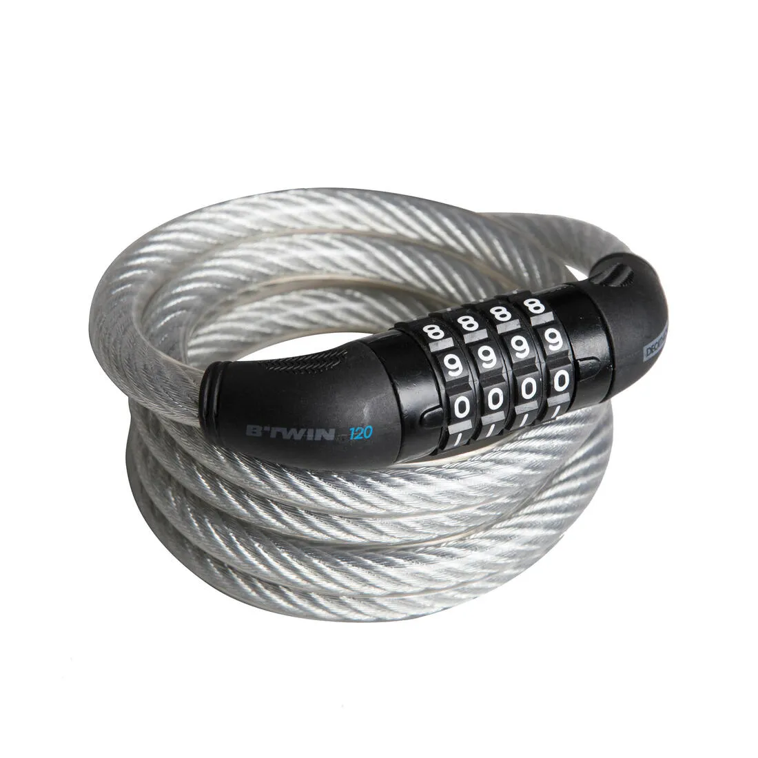 Bike Accessories Coil Cable Combination Lock 120 - Grey