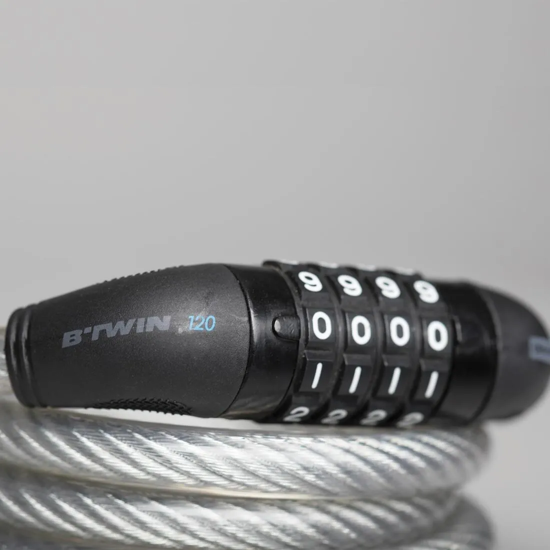 Bike Accessories Coil Cable Combination Lock 120 - Grey