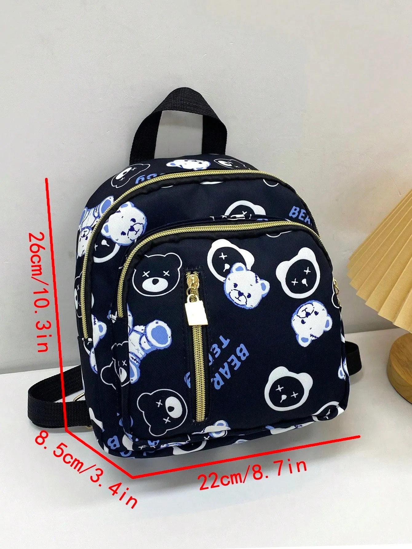 Black Bear Print Classic Portable Backpack