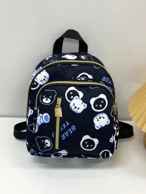 Black Bear Print Classic Portable Backpack