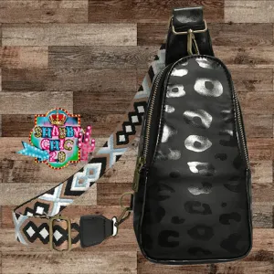 Black Leopard Sling Bag