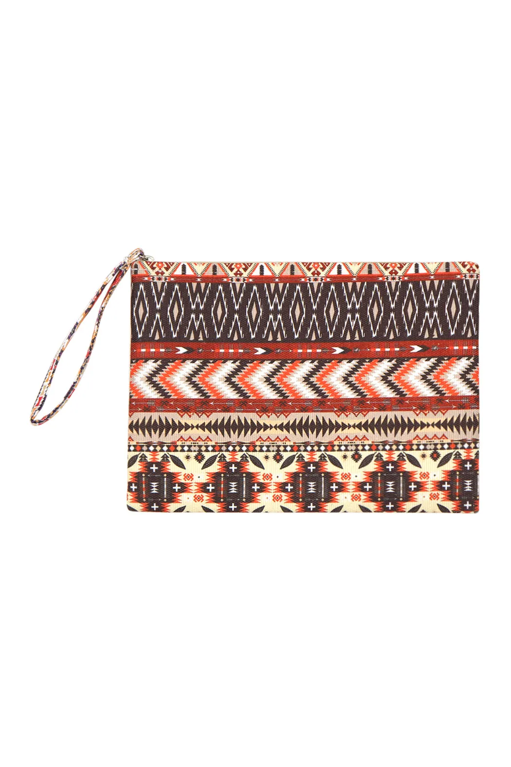 BROWN AZTEC PATTERN POUCH