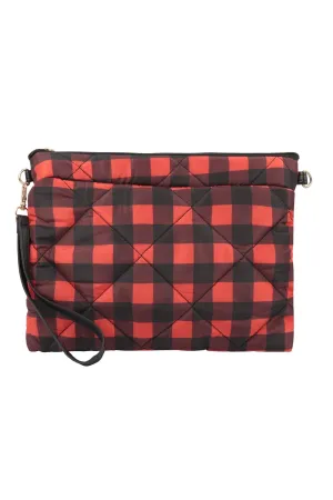 BUFFALO PLAID CHAIN STRAP MINI CROSSBODY BAG