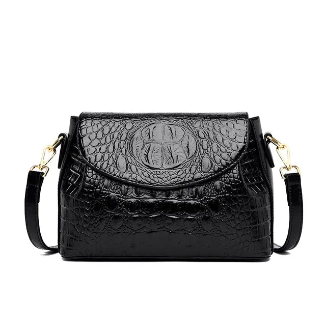 Burgundy Shoulder Women Bag Crocodile Pattern Bag