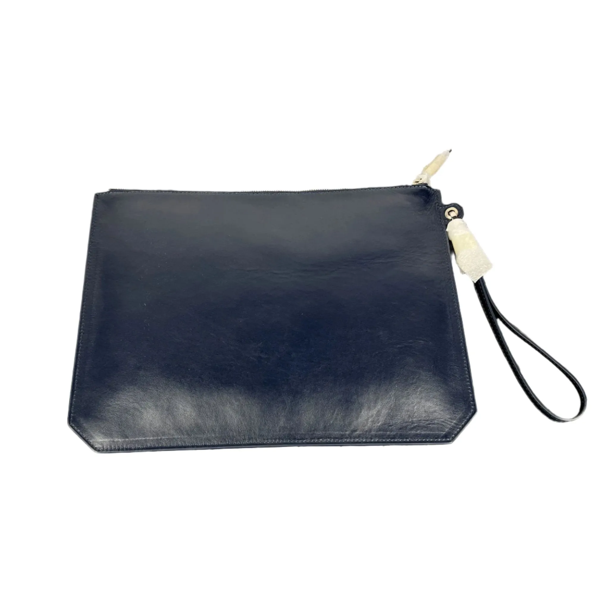Buscemi Men's Front Pocket Pouch Navy Leather Bag