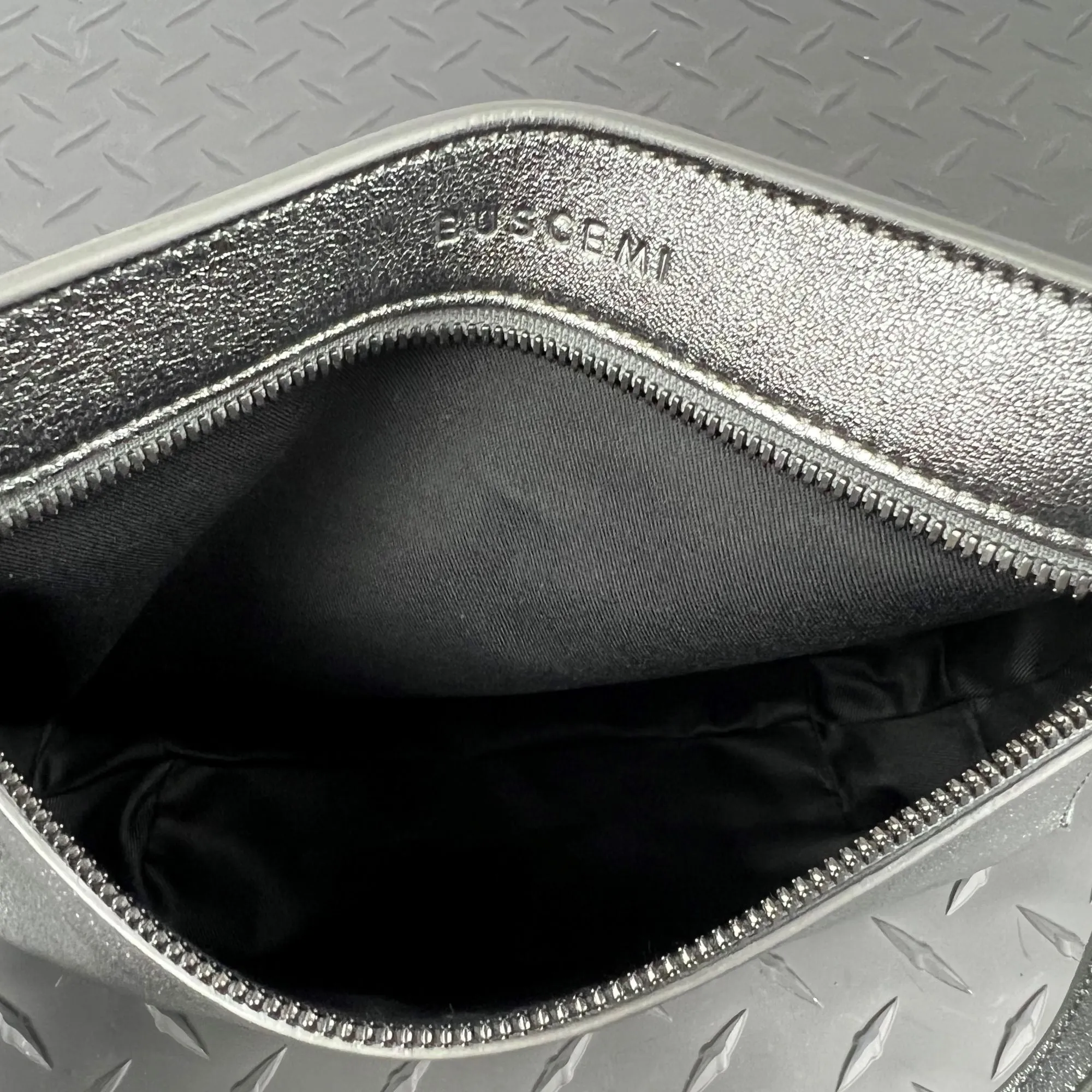 Buscemi Women's Pouch Woman Silver Leather Bag