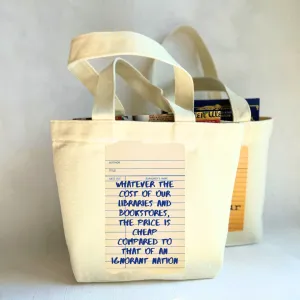 Canvas Mini Tote Bag -  Libraries and Bookstores Library Card