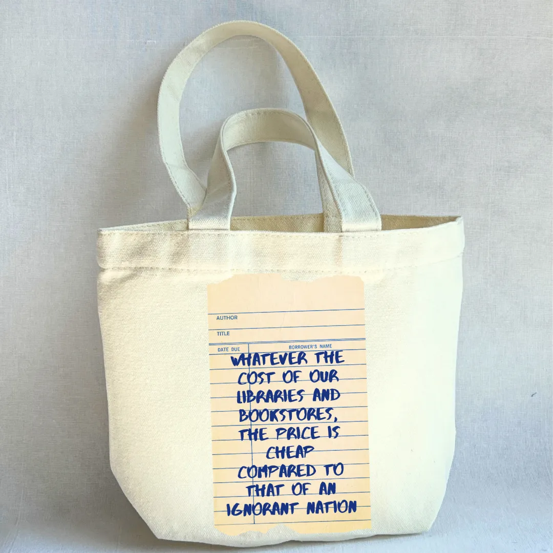 Canvas Mini Tote Bag -  Libraries and Bookstores Library Card
