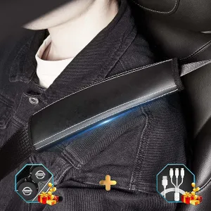 Car Seat Belt Covers (2PCS), Custom Fit For Your Cars, Microfiber Leather Seat Belt Shoulder Pads for More Comfortable Driving, Car Accessories SU13994