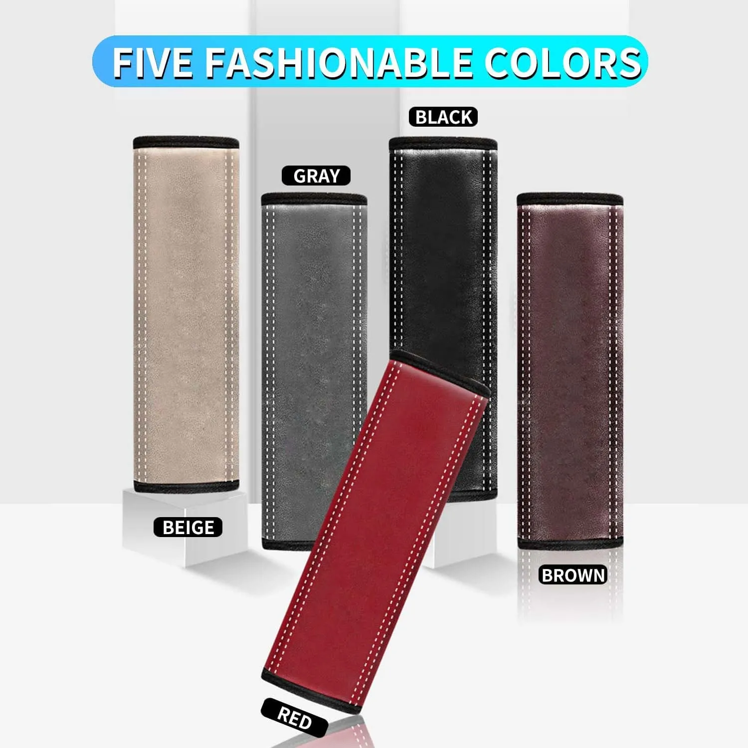 Car Seat Belt Covers (2PCS), Custom Fit For Your Cars, Microfiber Leather Seat Belt Shoulder Pads for More Comfortable Driving, Car Accessories SU13994