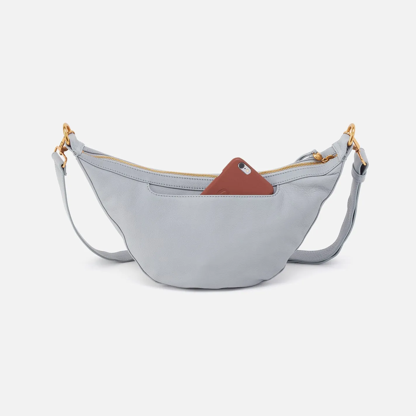 Carmen Sling In Pebbled Leather - Blue Pearl
