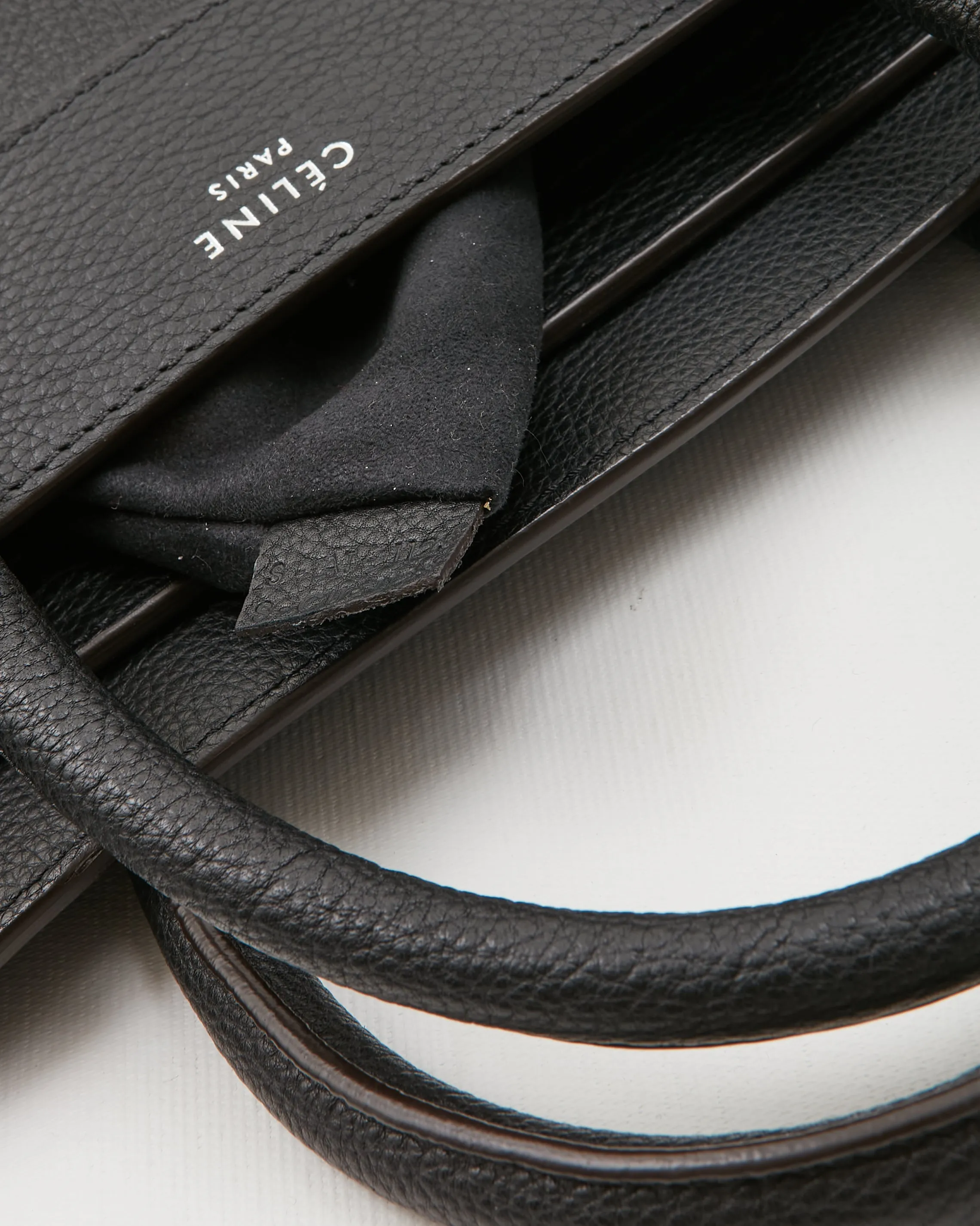 Celine Black Leather  Mini Luggage Tote Bag