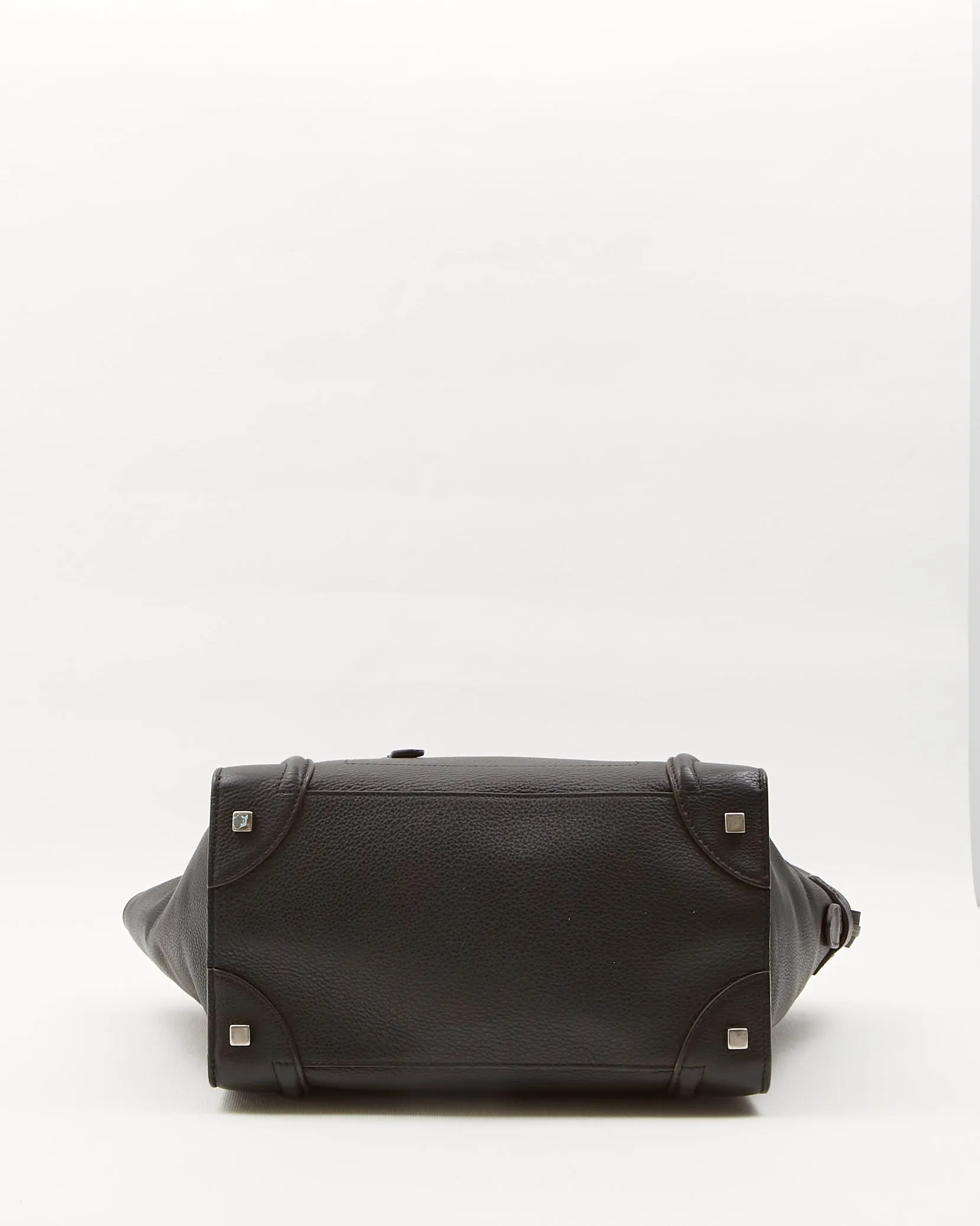 Celine Black Leather  Mini Luggage Tote Bag