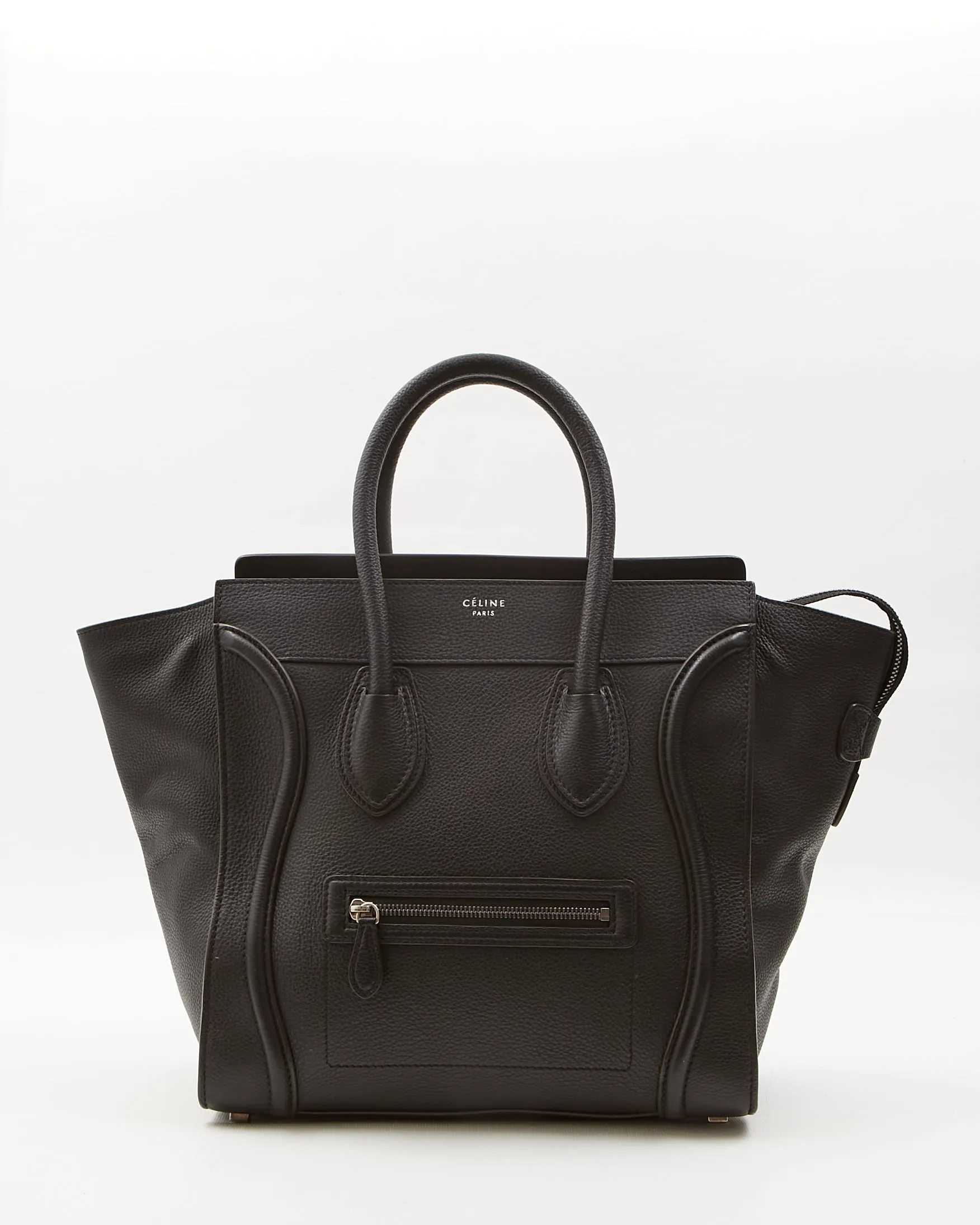 Celine Black Leather  Mini Luggage Tote Bag