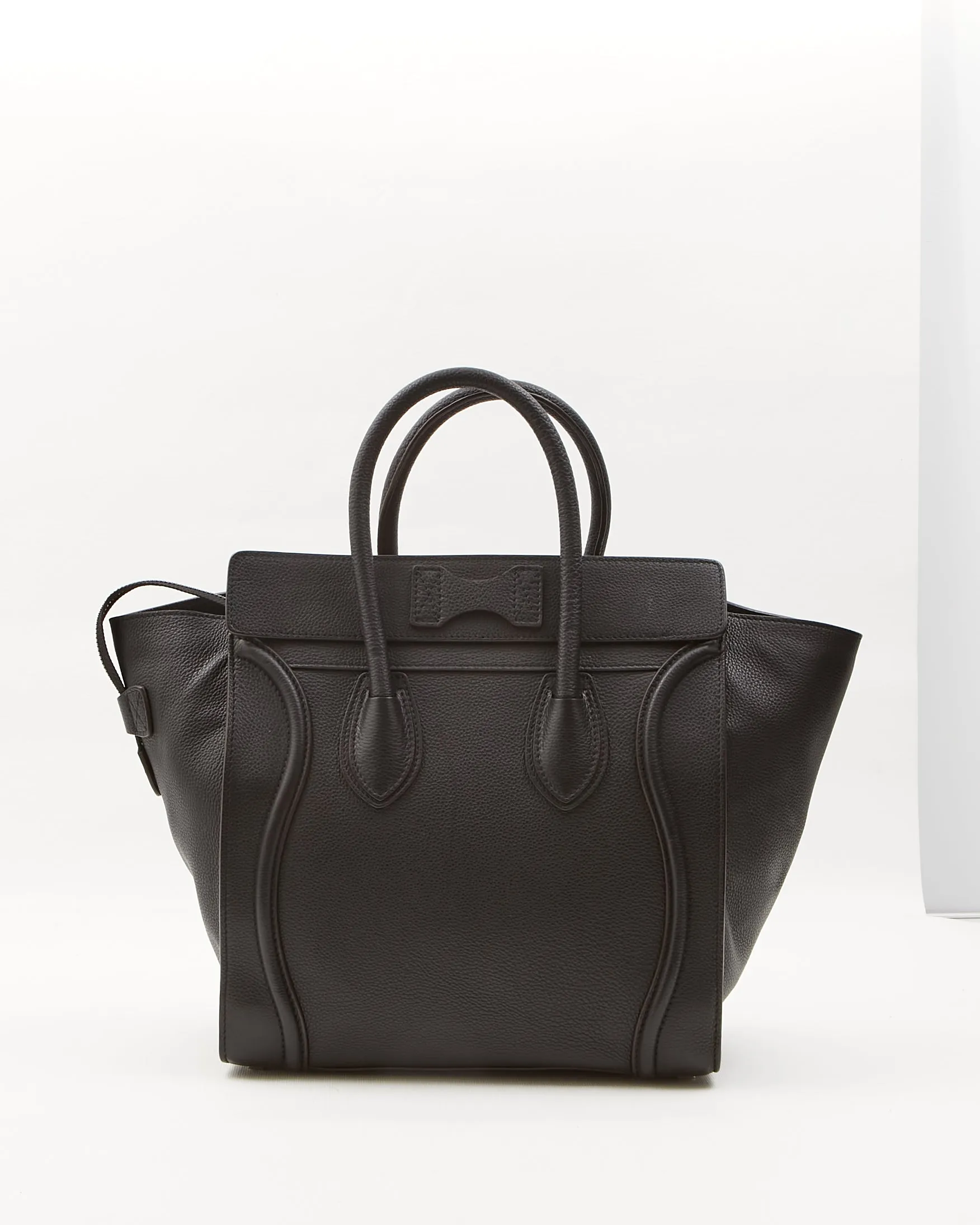 Celine Black Leather  Mini Luggage Tote Bag