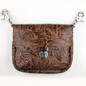 CF54  Clip Pouch - Brown Floral