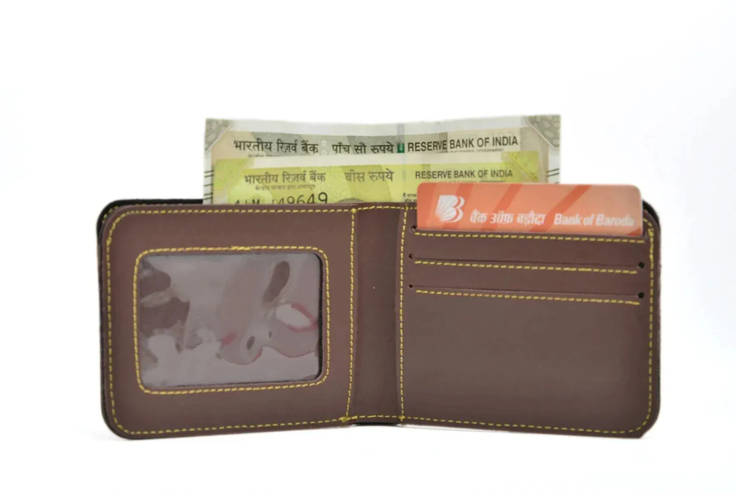 Chained Sling Bag & Men's Wallet & Personalised Couple Rainbow Classic WaterBottle - Brown