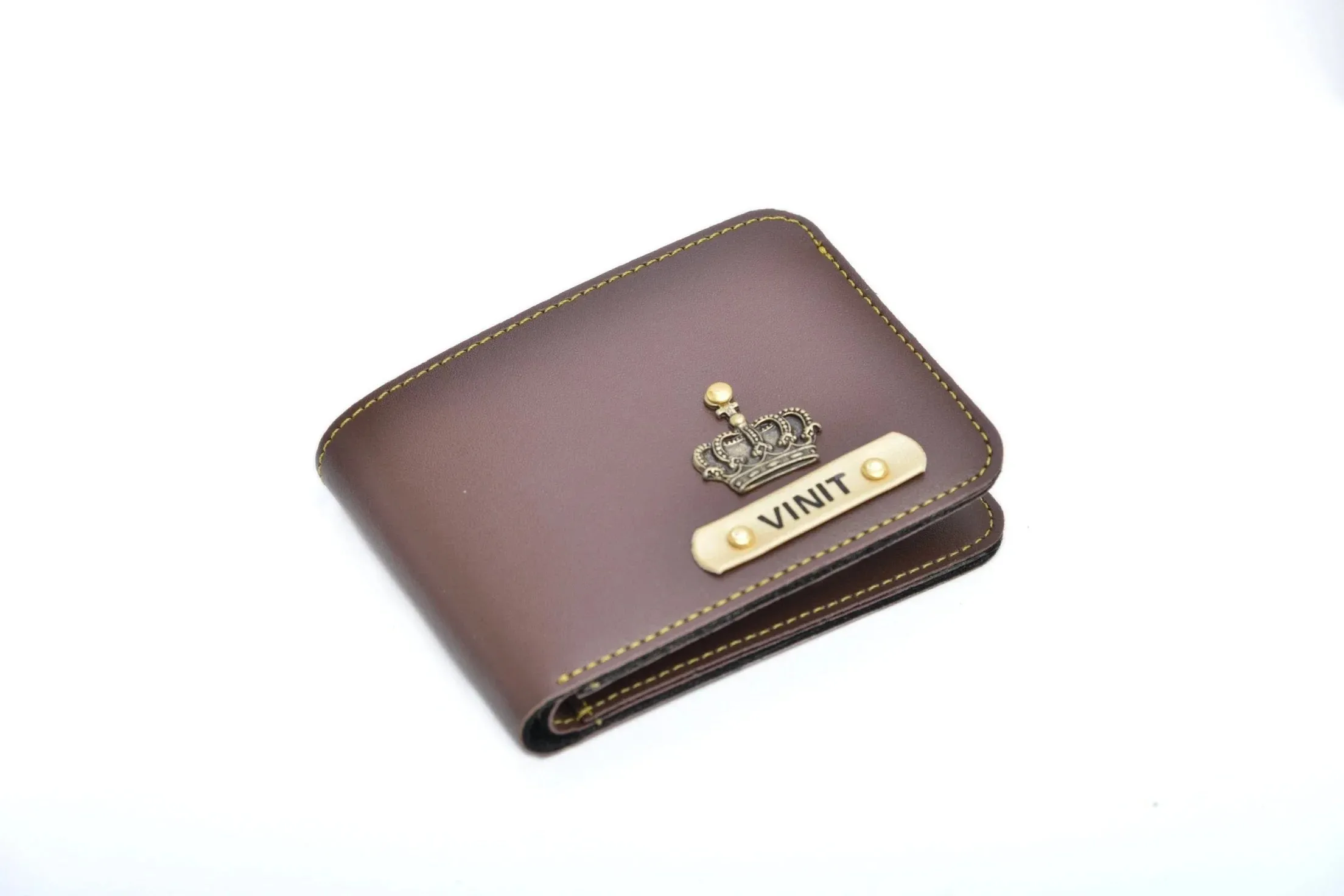 Chained Sling Bag & Men's Wallet & Personalised Couple Rainbow Classic WaterBottle - Brown