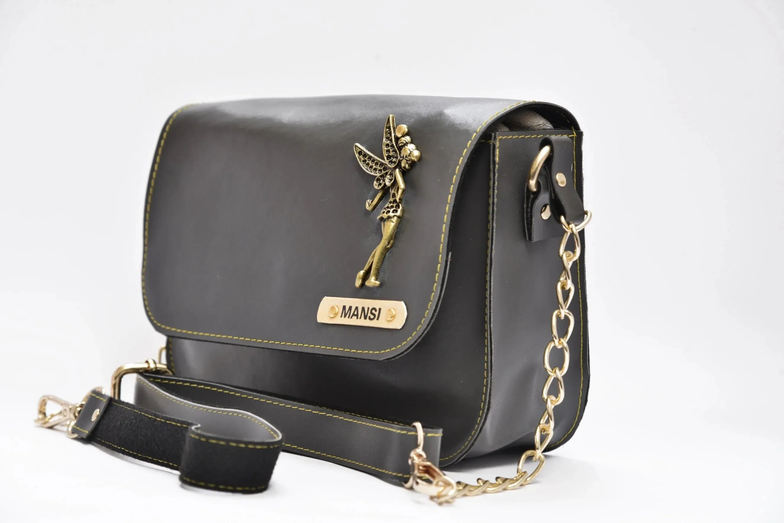 Chained Sling Bag & Men's Wallet & Personalised Couple Rainbow Classic WaterBottle - Grey