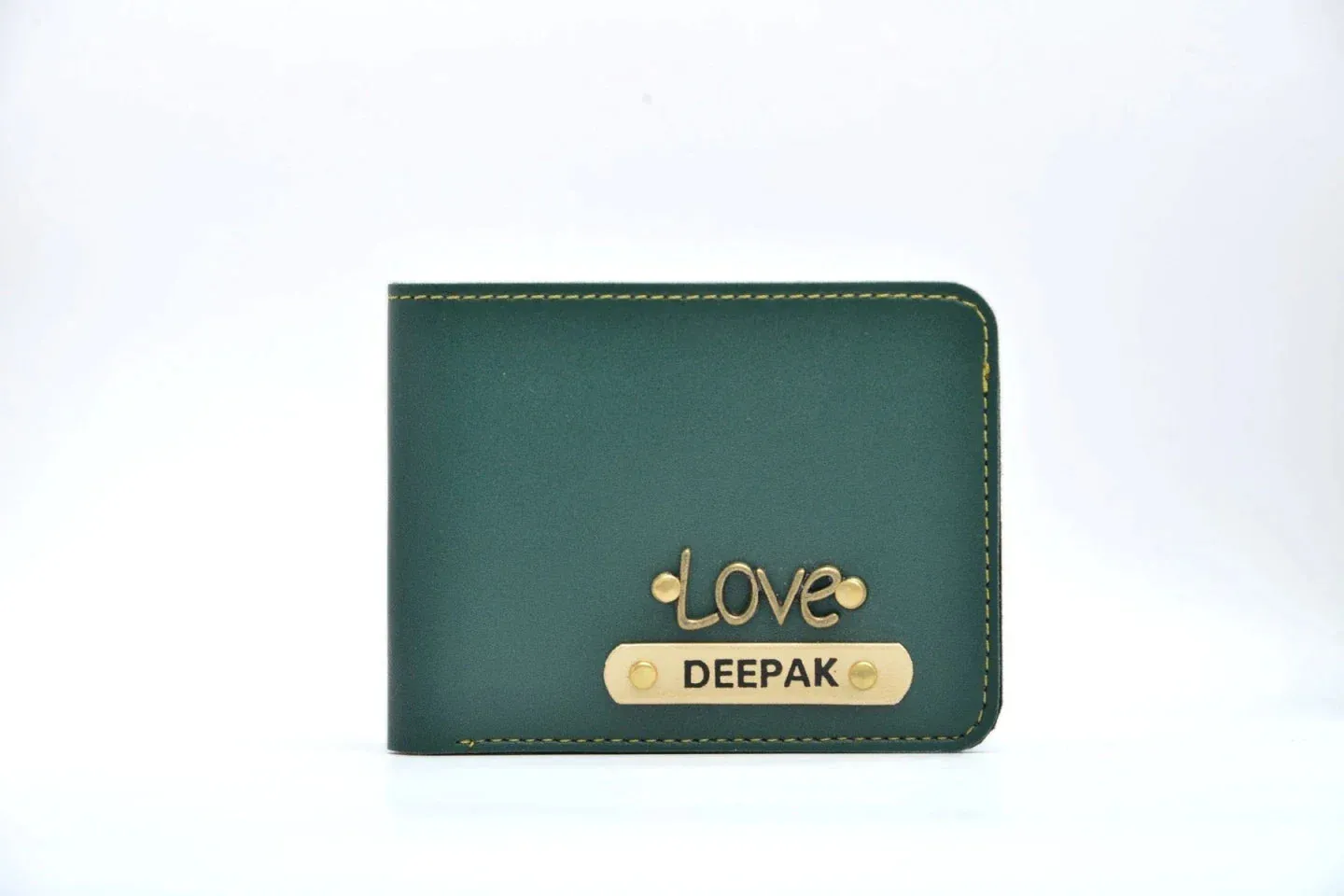 Chained Sling Bag & Men's Wallet & Personalised Couple Rainbow Classic WaterBottle - Olive Green