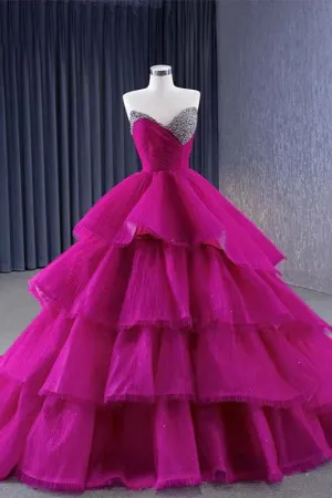 Charming Sweep Train Ball Gown Off-the-shoulder Strapless Quinceanera Dresses