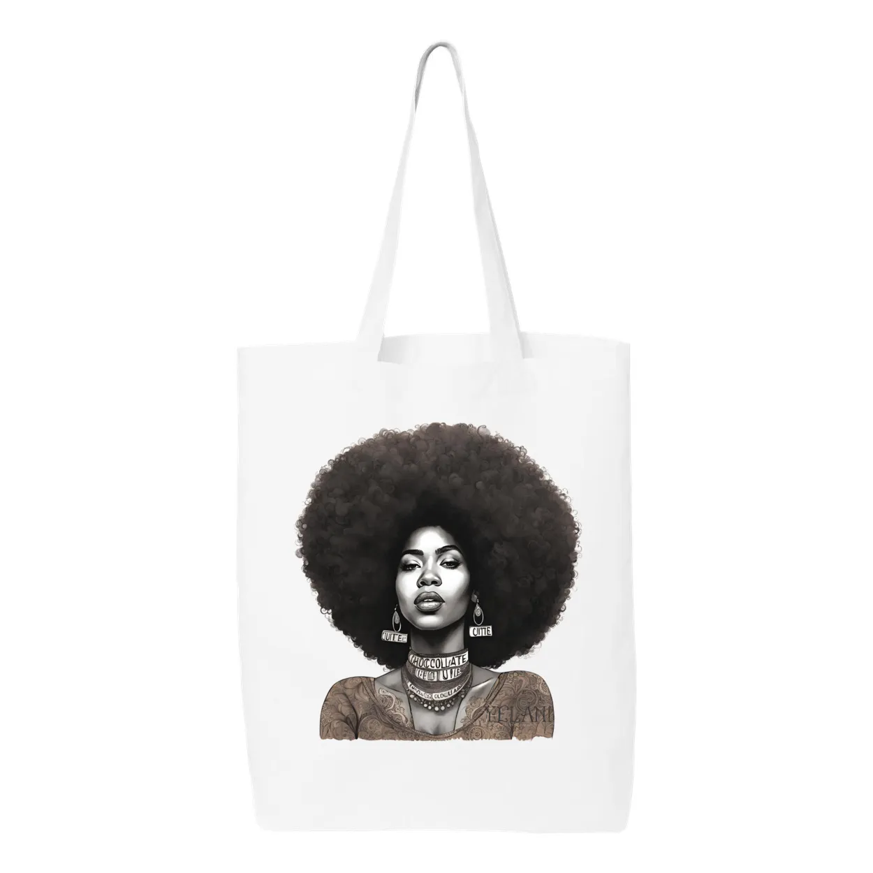 Chocolate Cutie and Peace Bag - Gusseted Tote