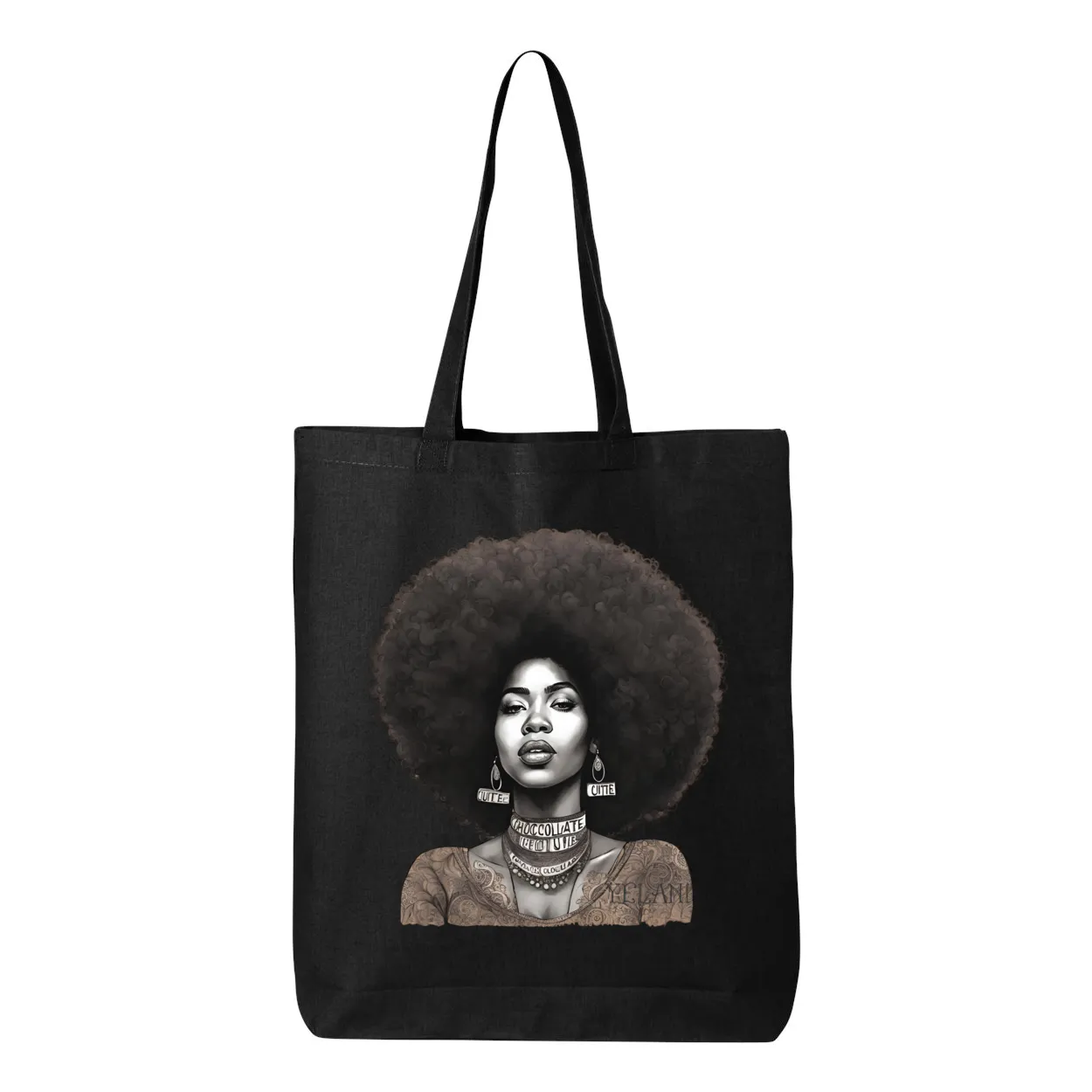 Chocolate Cutie and Peace Bag - Gusseted Tote
