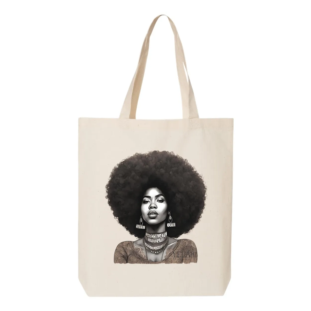 Chocolate Cutie and Peace Bag - Gusseted Tote