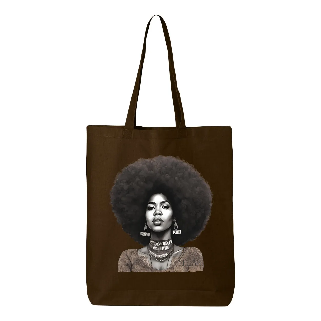 Chocolate Cutie and Peace Bag - Gusseted Tote