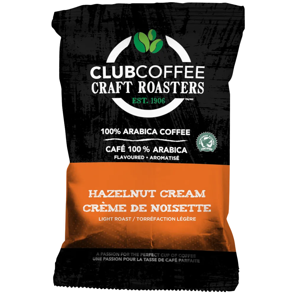 Club Coffee Craft Roasters | Hazelnut Cream | Fractional Packaging - Case of 42 x 2.5 oz Packets