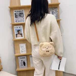Cute Sweet Cartoon Plush Bear Crossbody Bags