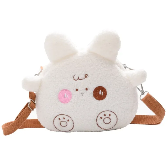 Cute Sweet Cartoon Plush Bear Crossbody Bags