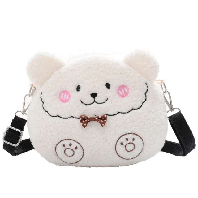 Cute Sweet Cartoon Plush Bear Crossbody Bags