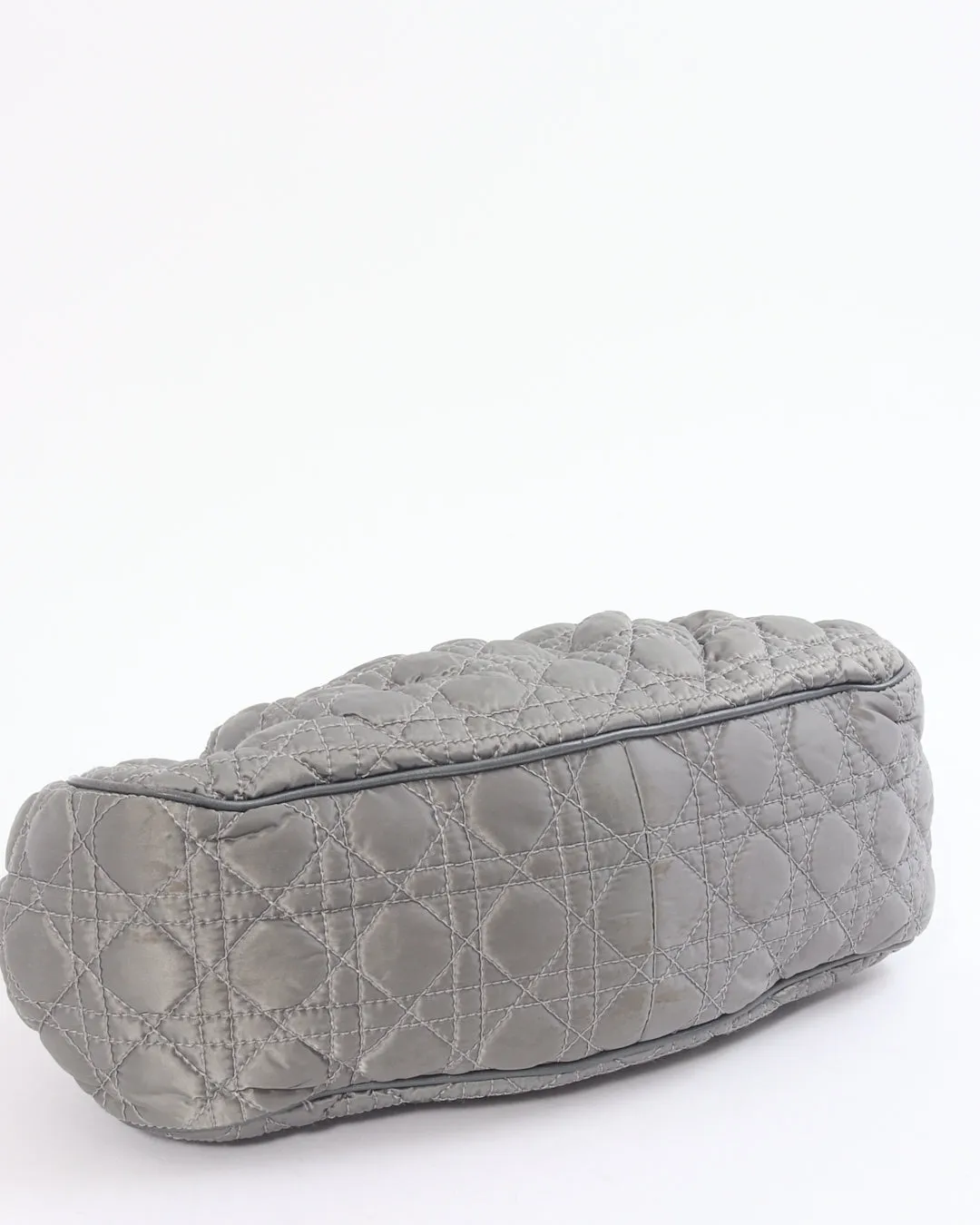 Dior Vintage Grey Satin Mini Lady Boston Braided Handle Bag