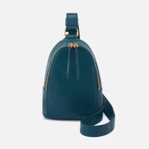 Fern Sling In Pebbled Leather - Midnight Teal